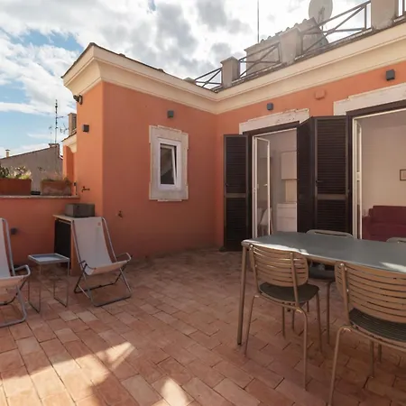 With Terrace In Via Del Pellegrino - Fromhometorome Apartament Rzym